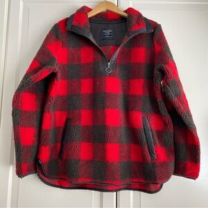Abercrombie & Fitch Plaid Sherpa Pullover